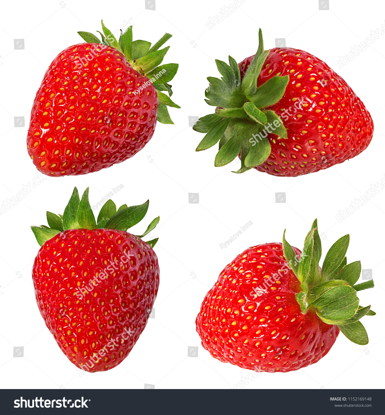 Strawberry Isolated On White Background Stock Photo (Edit Now) 1152169148
