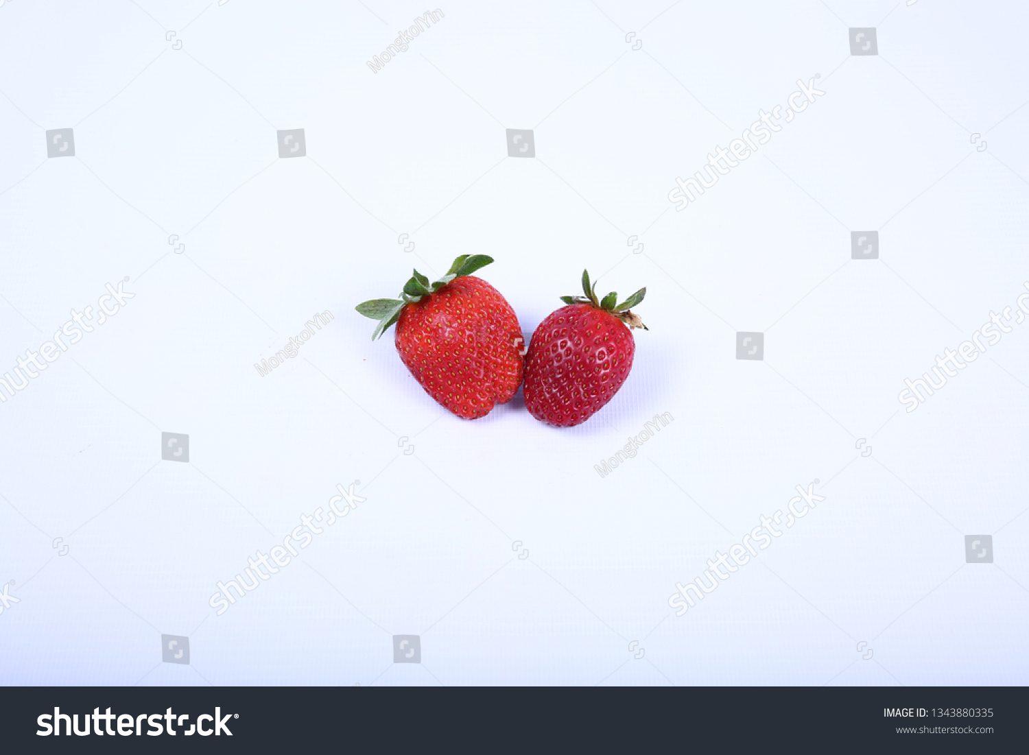 Strawberry Isolated On White Background Stock Photo 1343880335