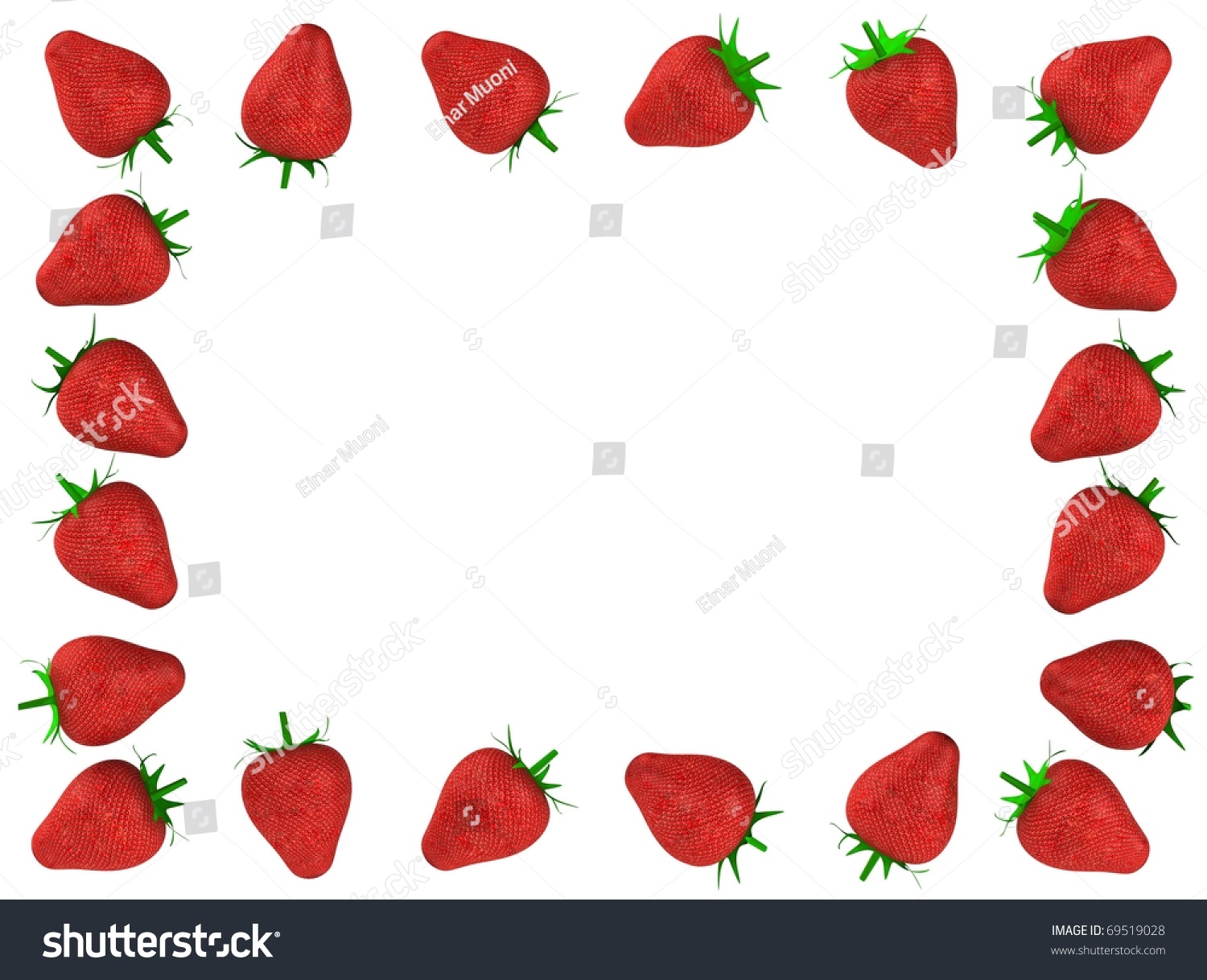 Strawberry Photo Frame 3d Rendered For Commercial - 69519028 : Shutterstock