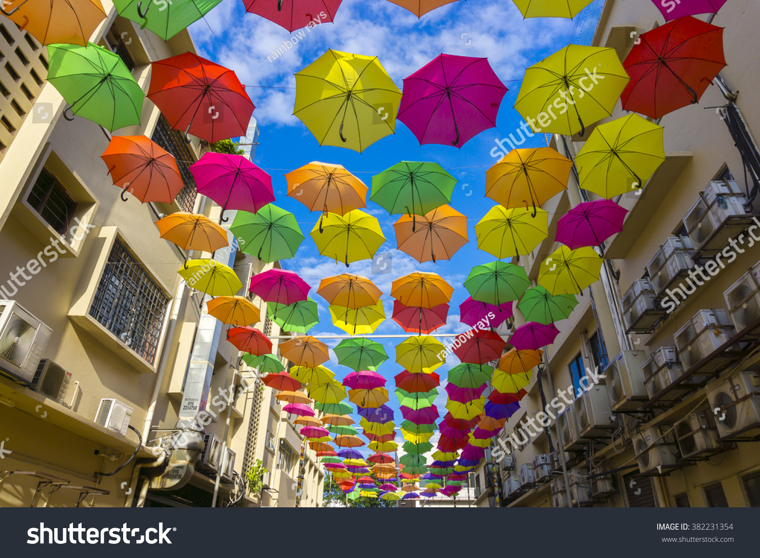 Street Decorated Colored Umbrellaspetaling Jaya Malaysia Stock Photo Edit Now