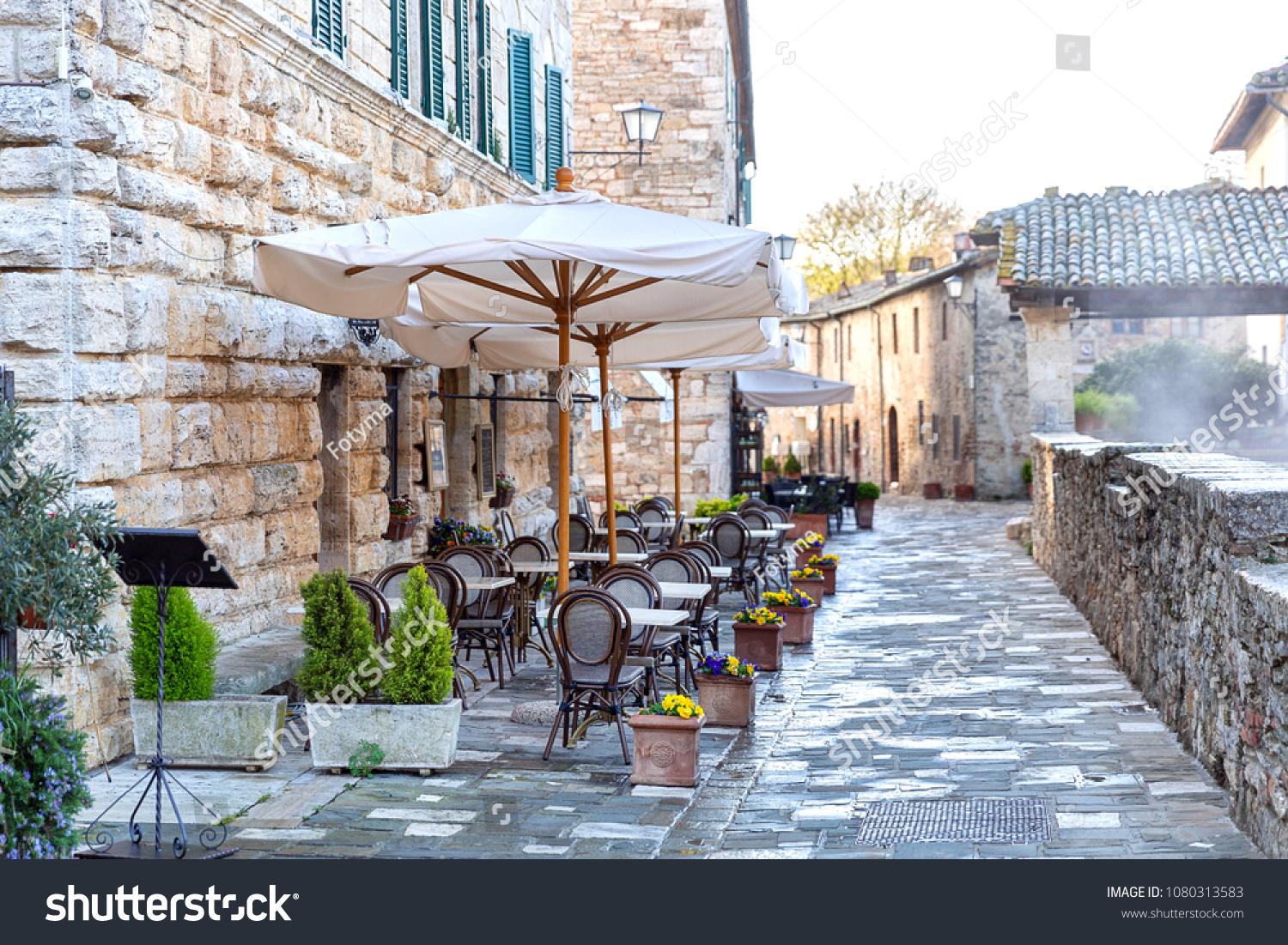Street Bagno Vignoni Town Famous Hot Holidays Stock Image
