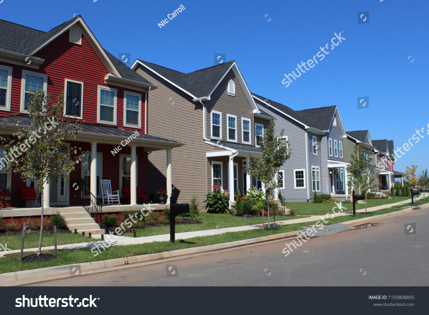 Street View Of House Street View Neighborhood Houses Stock Photo 1193808895 | Shutterstock