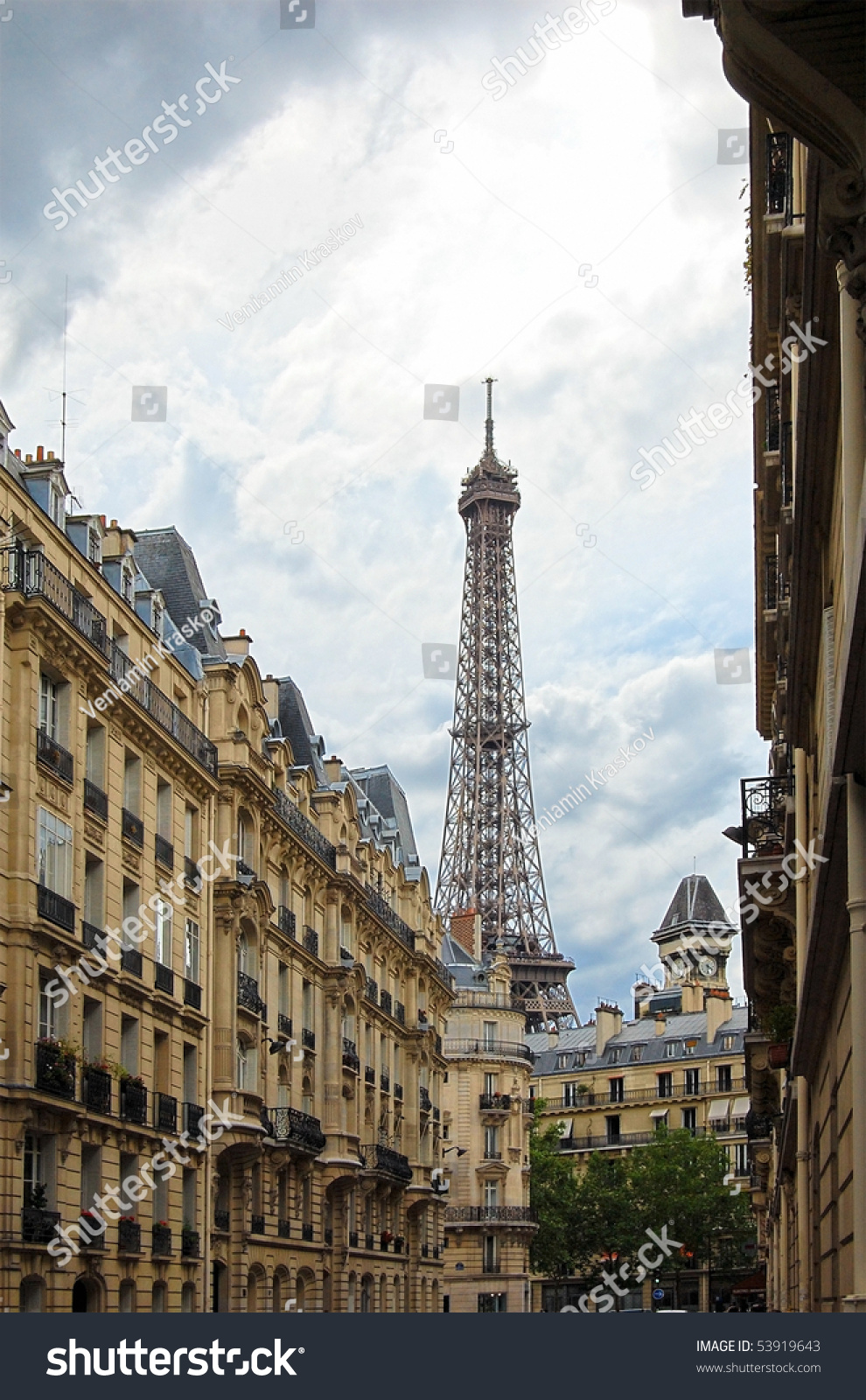 Street View Eiffel Tower Paris France Stock Photo 53919643 - Shutterstock