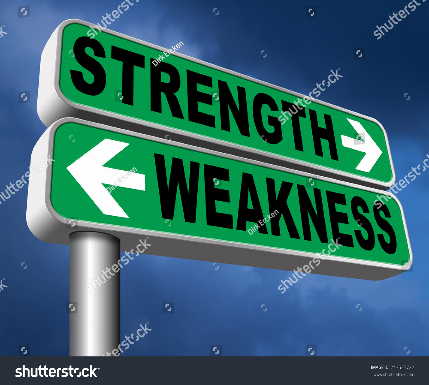 strength weakness strong weak points overcome stock illustration strength and weakness