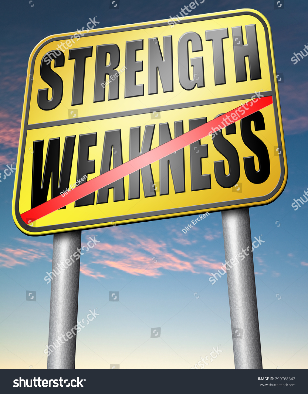 Strength Versus Weakness Strong Weak Overcome Stock Illustration ...