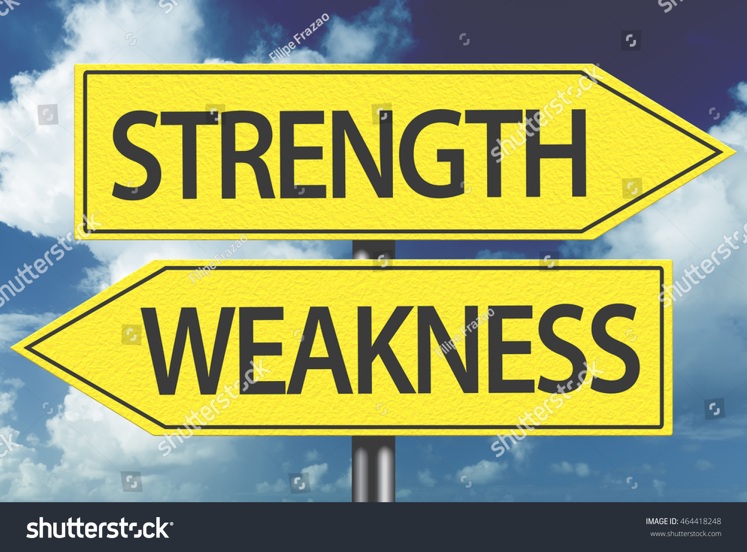 Strength X Weakness Yellow Stock Photo 464418248 : Shutterstock