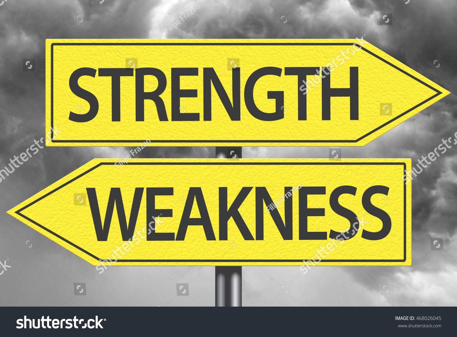 Strength X Weakness Yellow Stock Photo 468026045 : Shutterstock