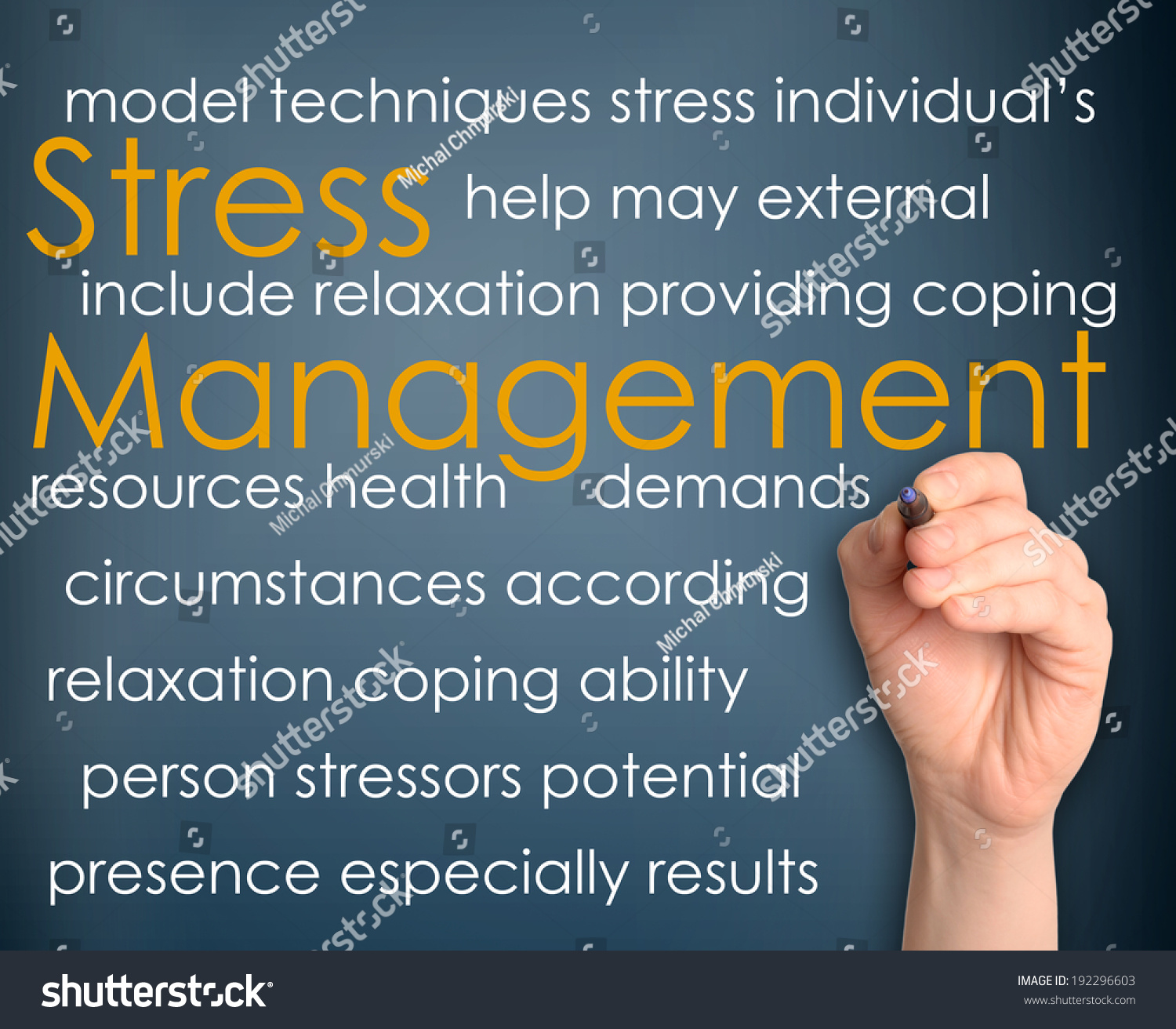 Stress Management Word Cloud Handwritten On Stock Illustration ...