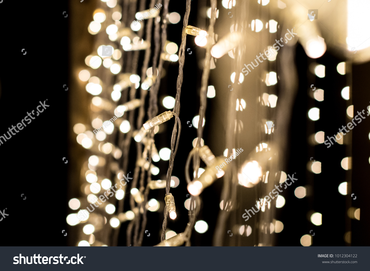 Strings Fairy Lights Hanging Line Wedding Stock Photo Edit