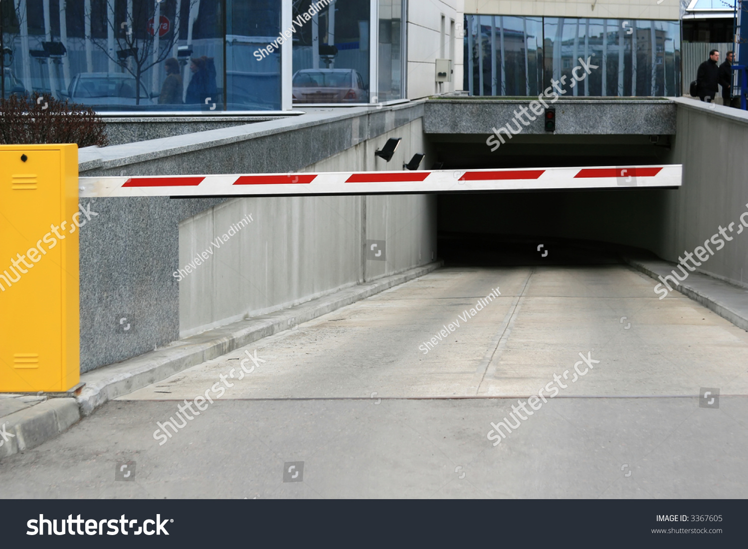 Striped Automatic Barrier Partitioning Off Entrance To A Tunnel To City ...