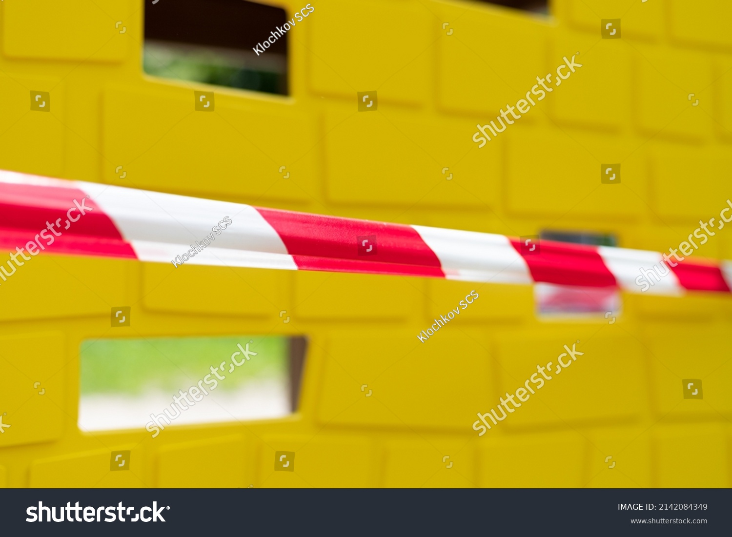 Striped Red White Boundary Line Playground Stock Photo 2142084349 ...