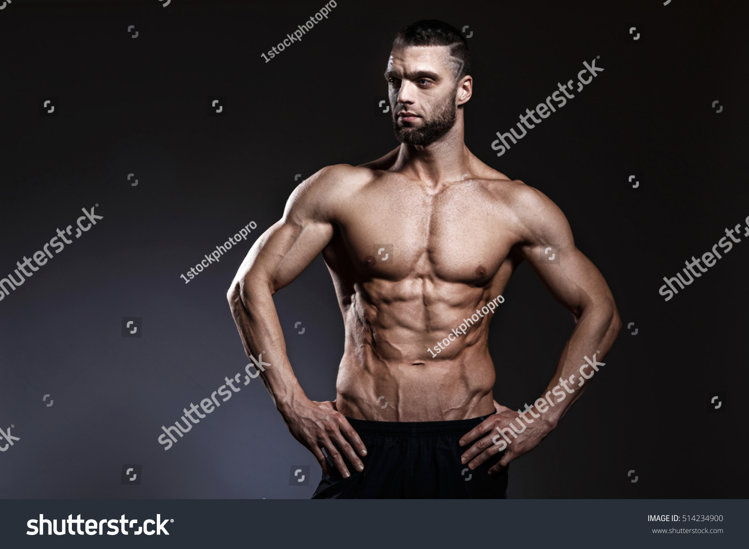 Strong Athletic Man Fitness Model Torso Stock Photo 514234900 