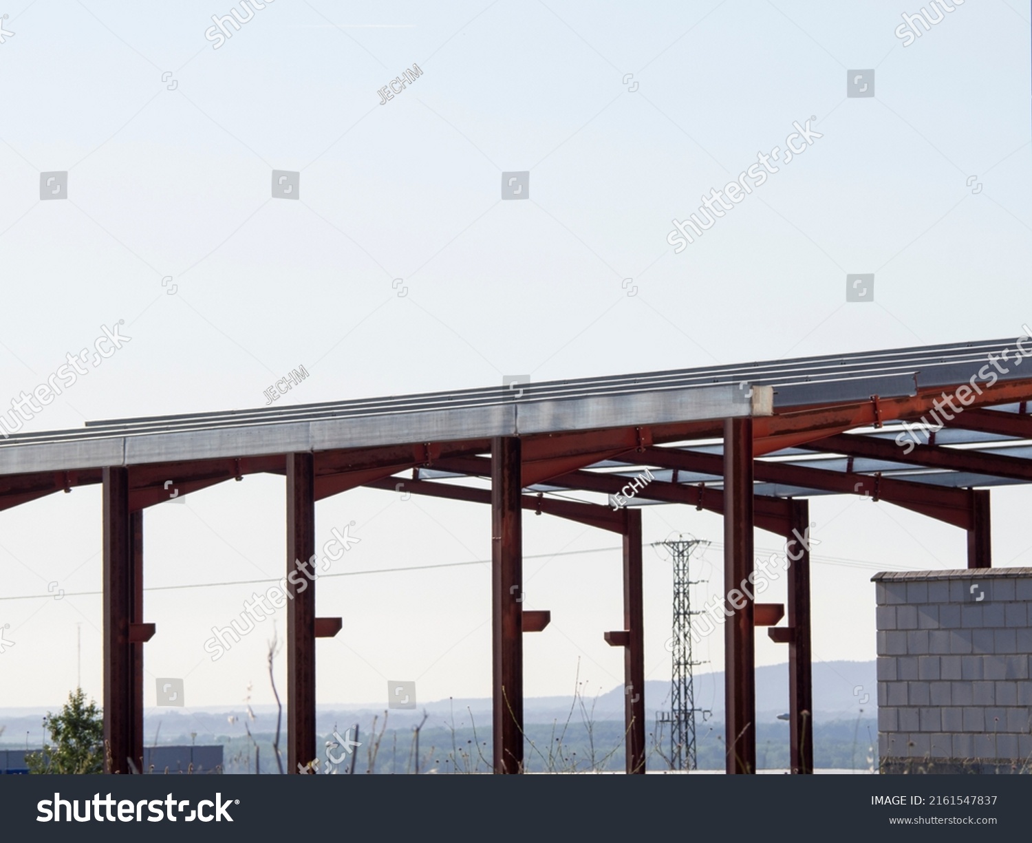 Strong Metal Structure Under Construction Engineering Stock Photo ...