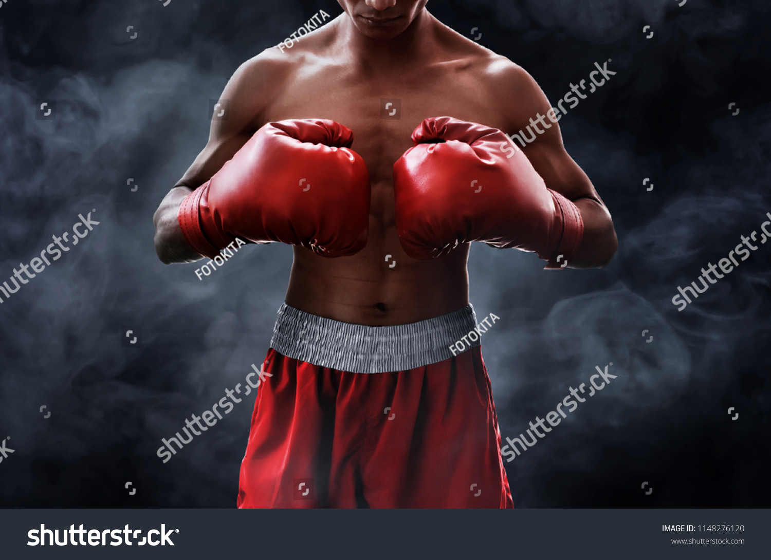 Strong Muscular Boxer Stock Photo 1148276120 | Shutterstock