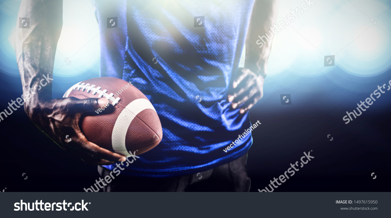 Strong Rugby Player Against View Spotlights Stock Photo 1497615950 ...