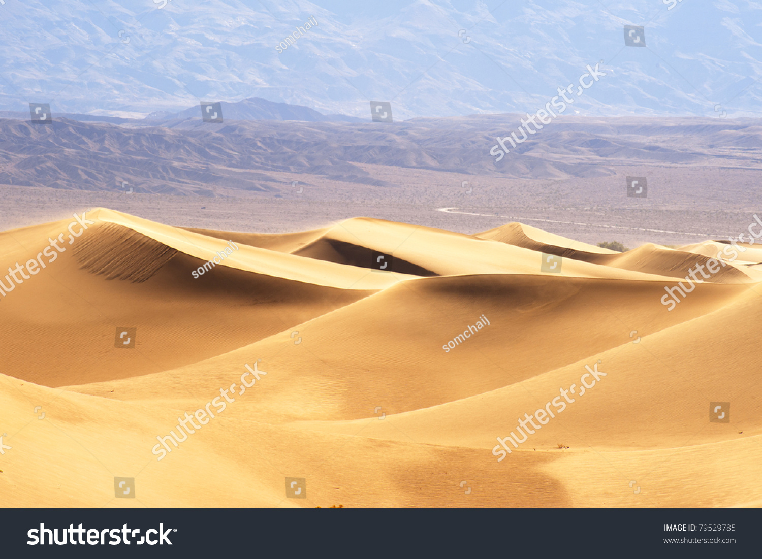 Strong Wind Blows The Sand Of The Sand Dunes In The Desert With ...