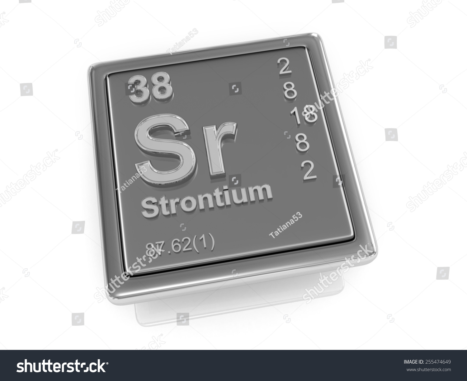 Strontium Chemical Element 3d Stock Illustration 255474649 1127