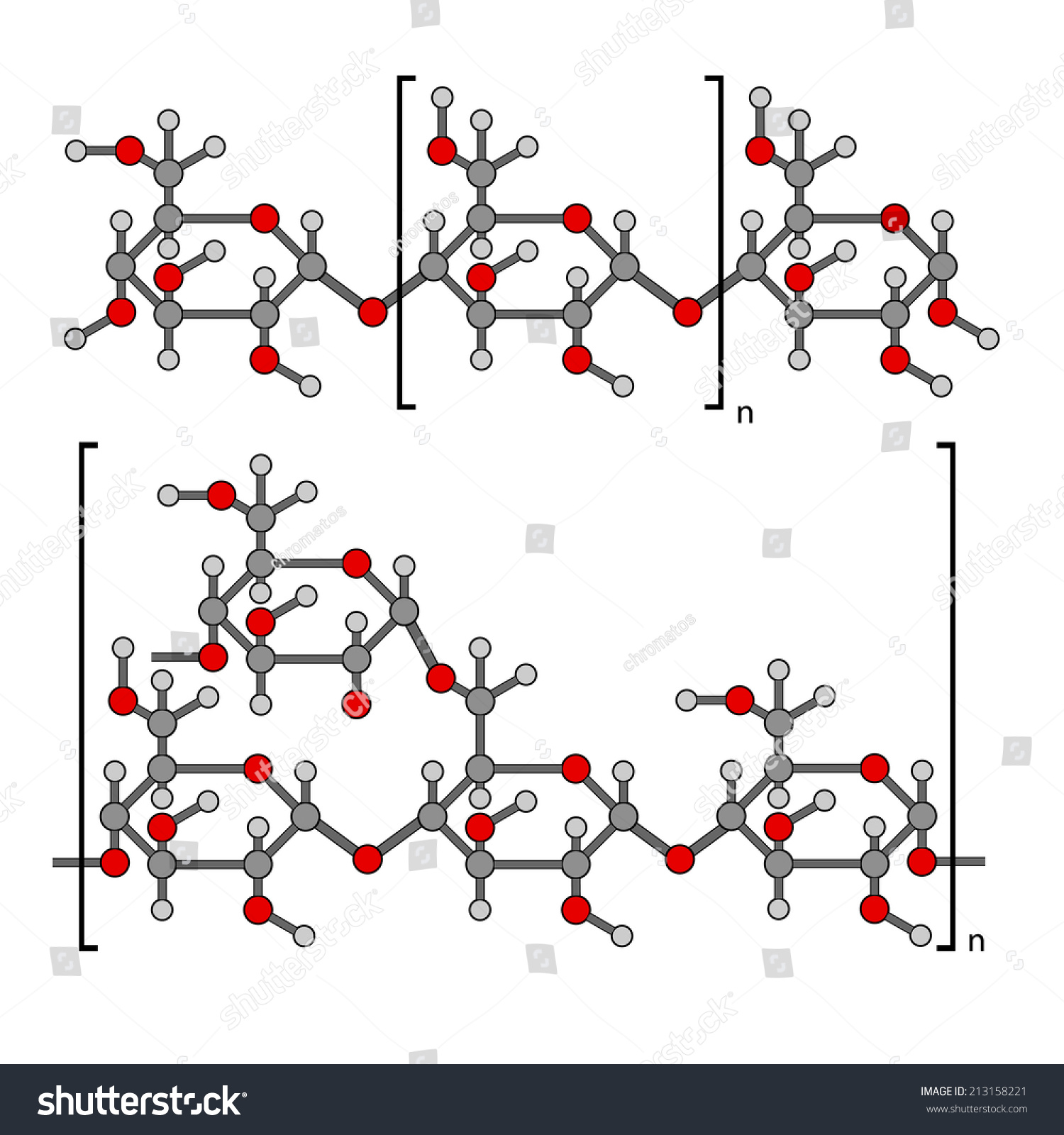 Structural Chemical Components Of Starch: Amylose, Pectin, 2d ...