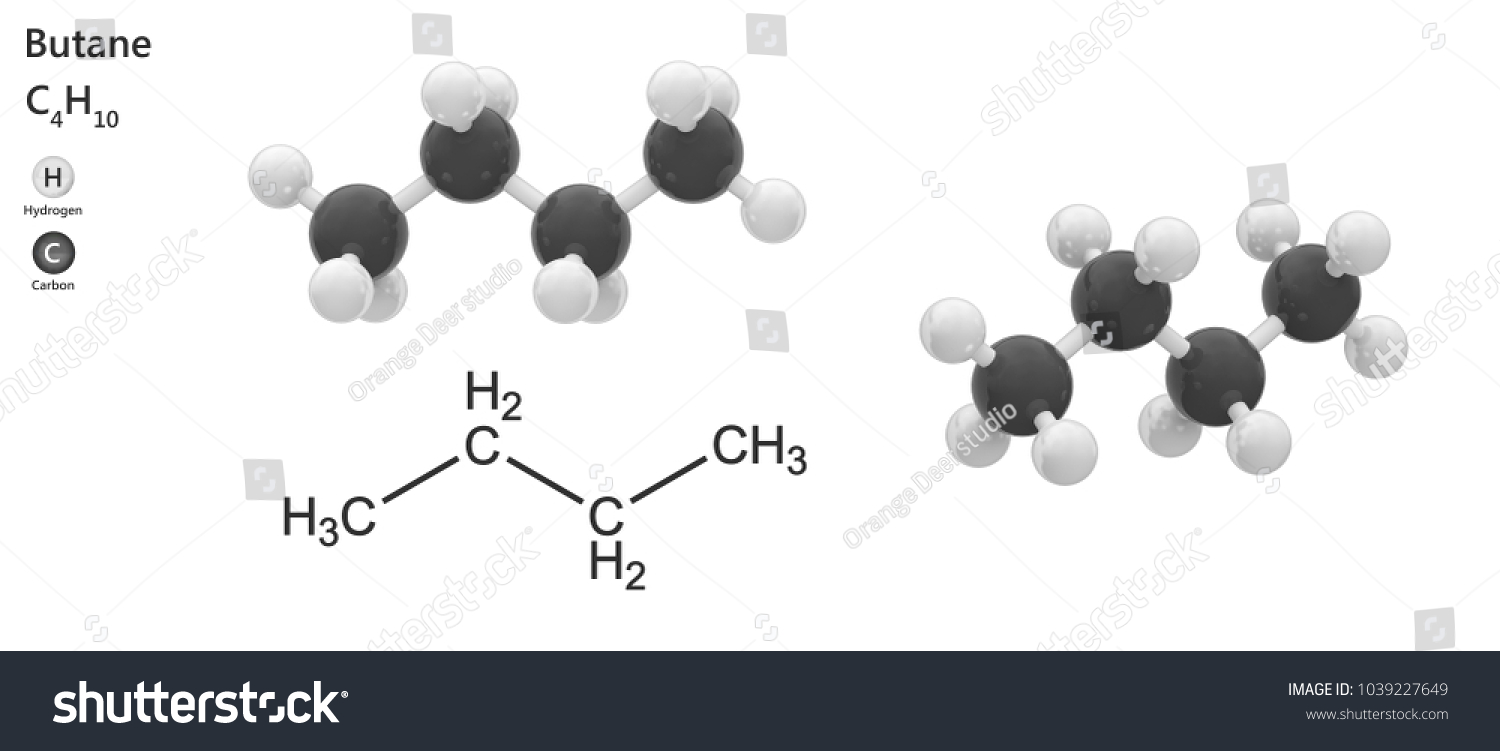 Structural Chemical Formula Molecular Structure Butane Stock Illustration 1039227649