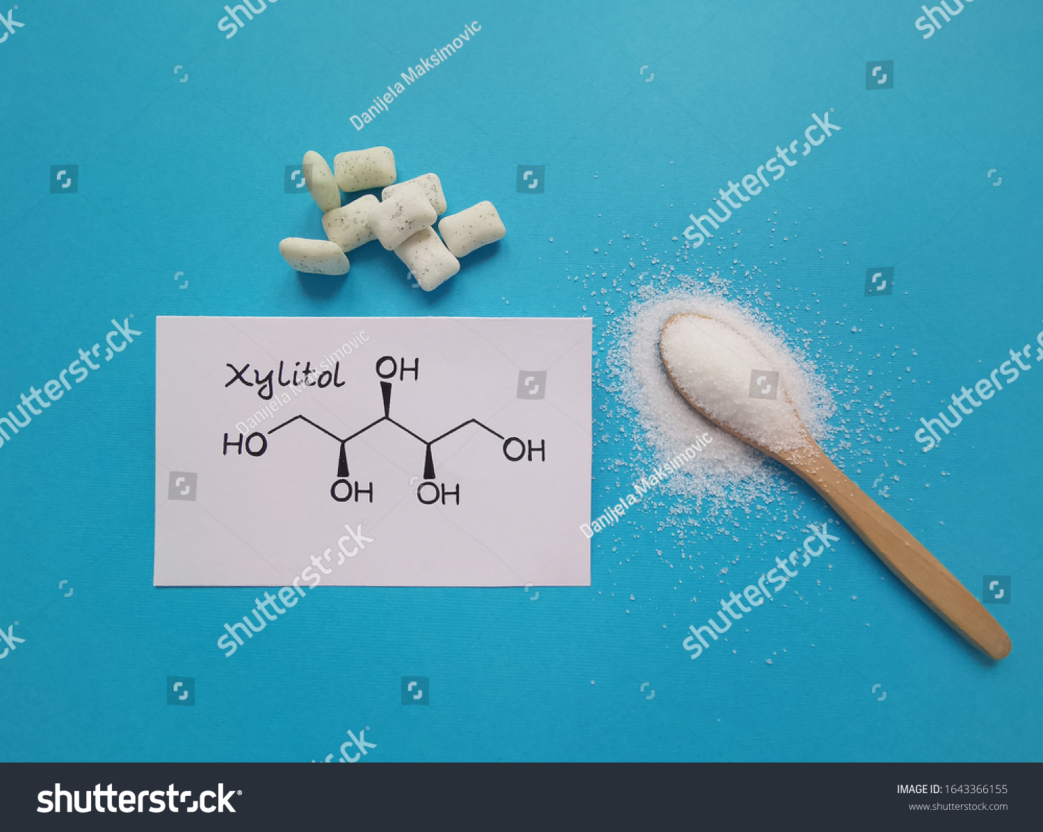 Structural Chemical Formula Xylitol Molecule Chewing Stock Photo (Edit