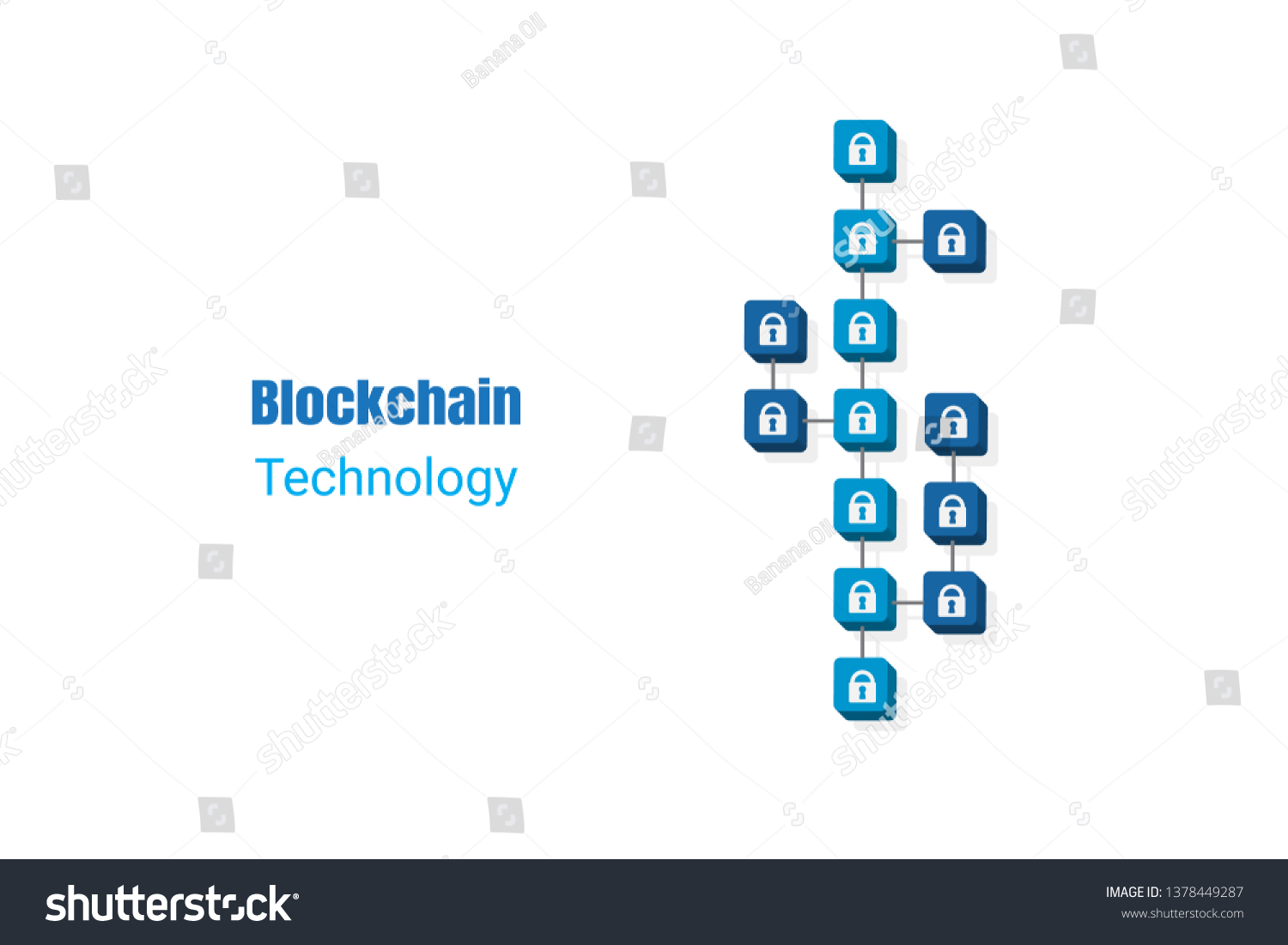 Structure Digital Blocks Connection Data Depicting Stock Illustration