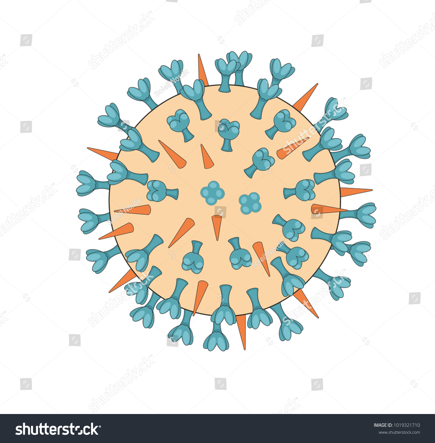 Structure Influenza Virus Subtypes Categorized Based 스톡 일러스트 1019321710 ...