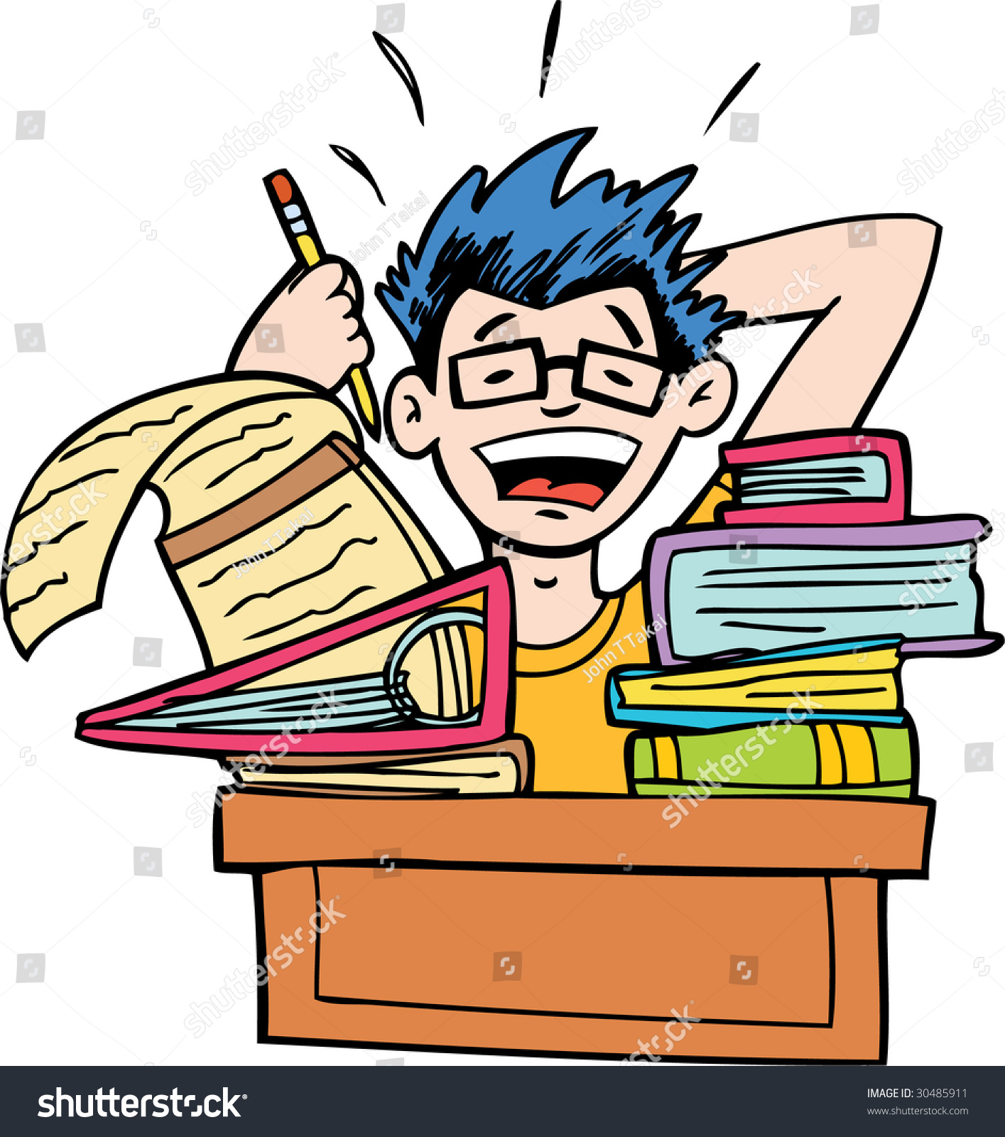 Student Studying Stock Illustration 30485911 - Shutterstock