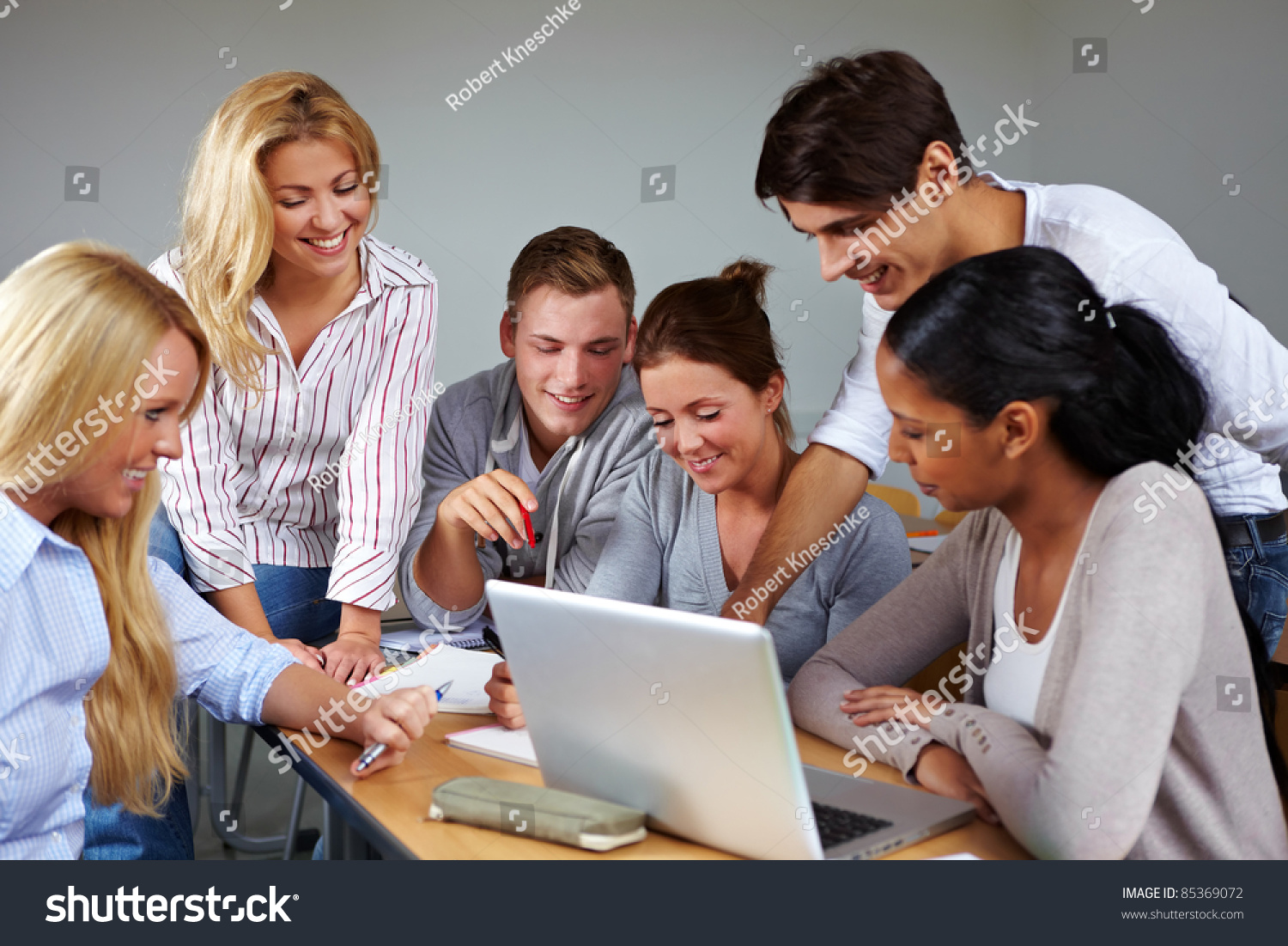 Studients Doing Group Work In University Class Stock Photo 85369072 ...