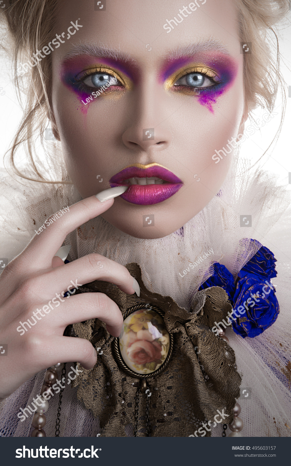 Studio Beauty Portrait Girl Blonde Hair Stock Photo Edit Now