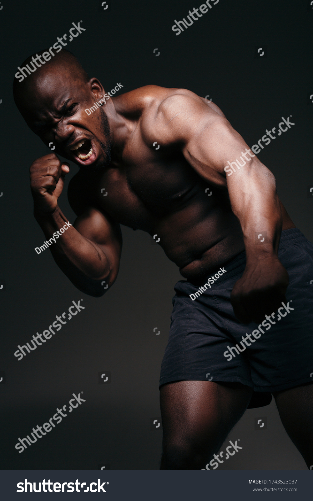 Studio Shooting Darkskinned Athlete Naked Muscular Stock Photo Shutterstock