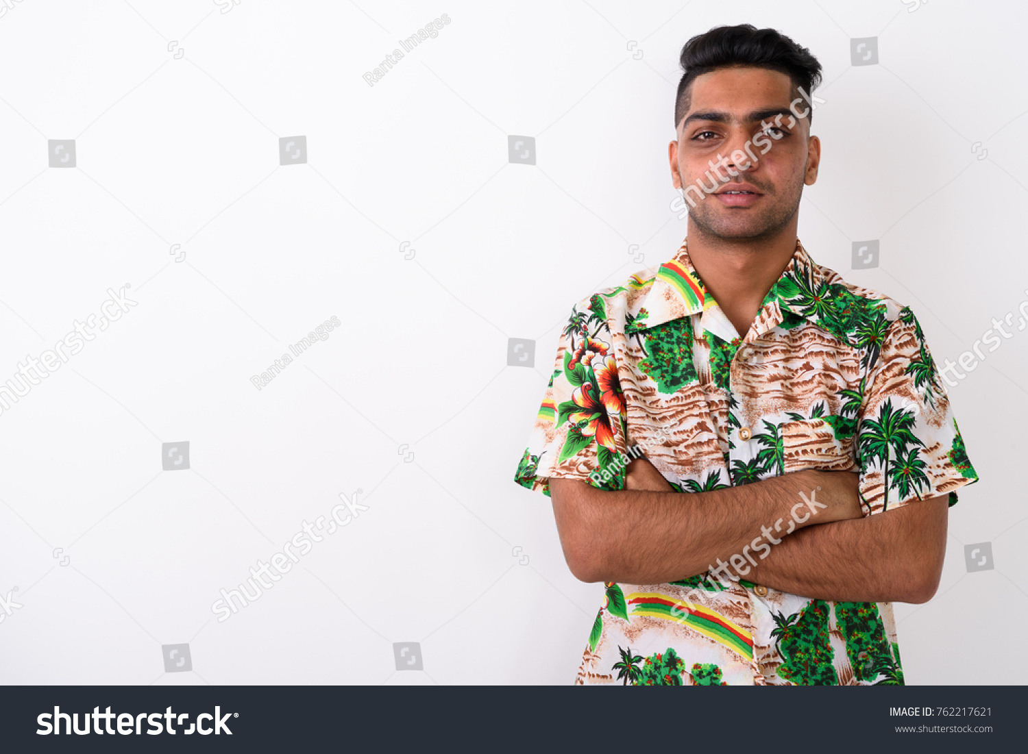 Studio Shot Young Indian Tourist Man Stock Photo 762217621 | Shutterstock