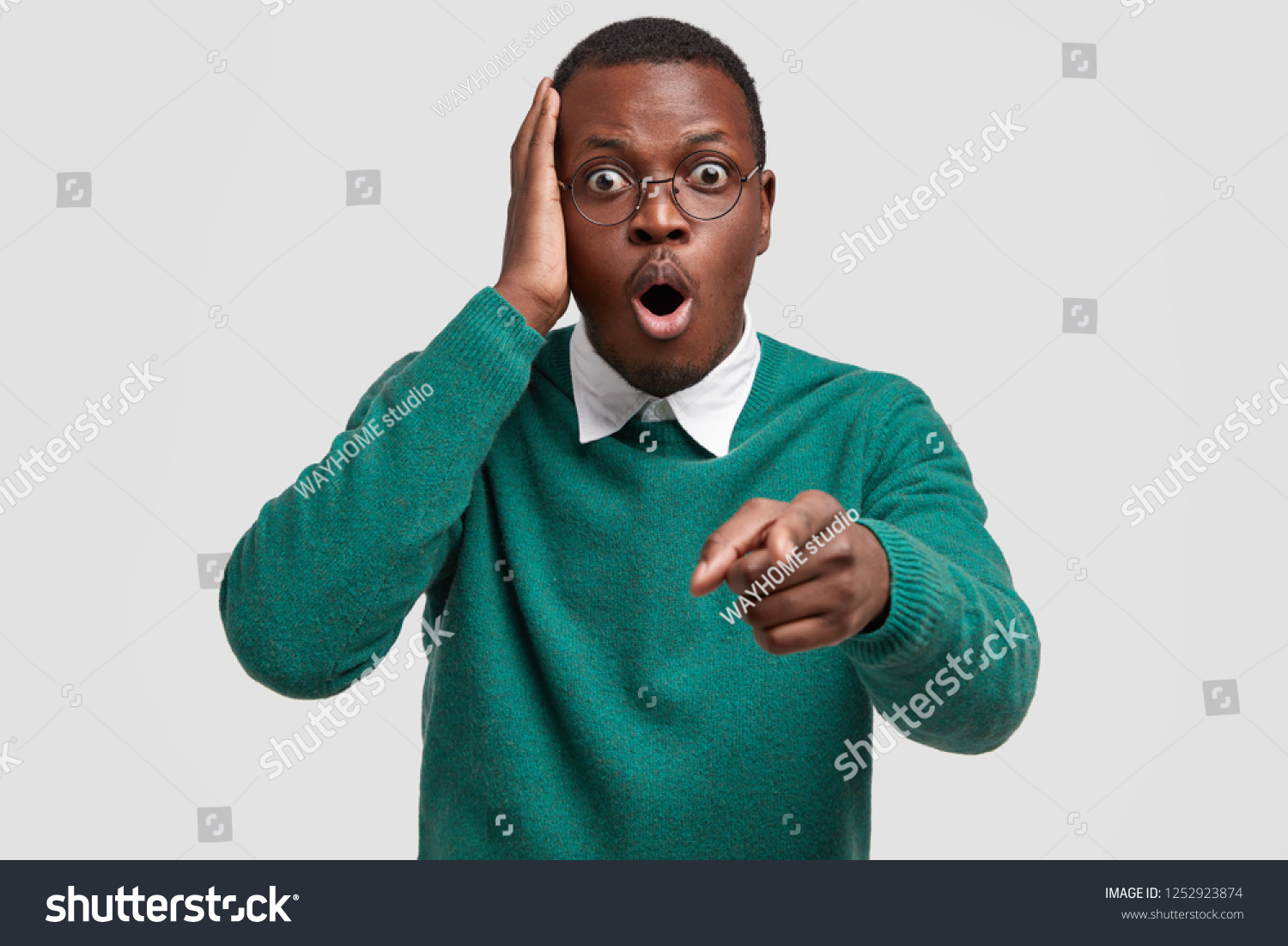 Stunned Dark Skinned Man Opens Mouth Stock Photo 1252923874 | Shutterstock