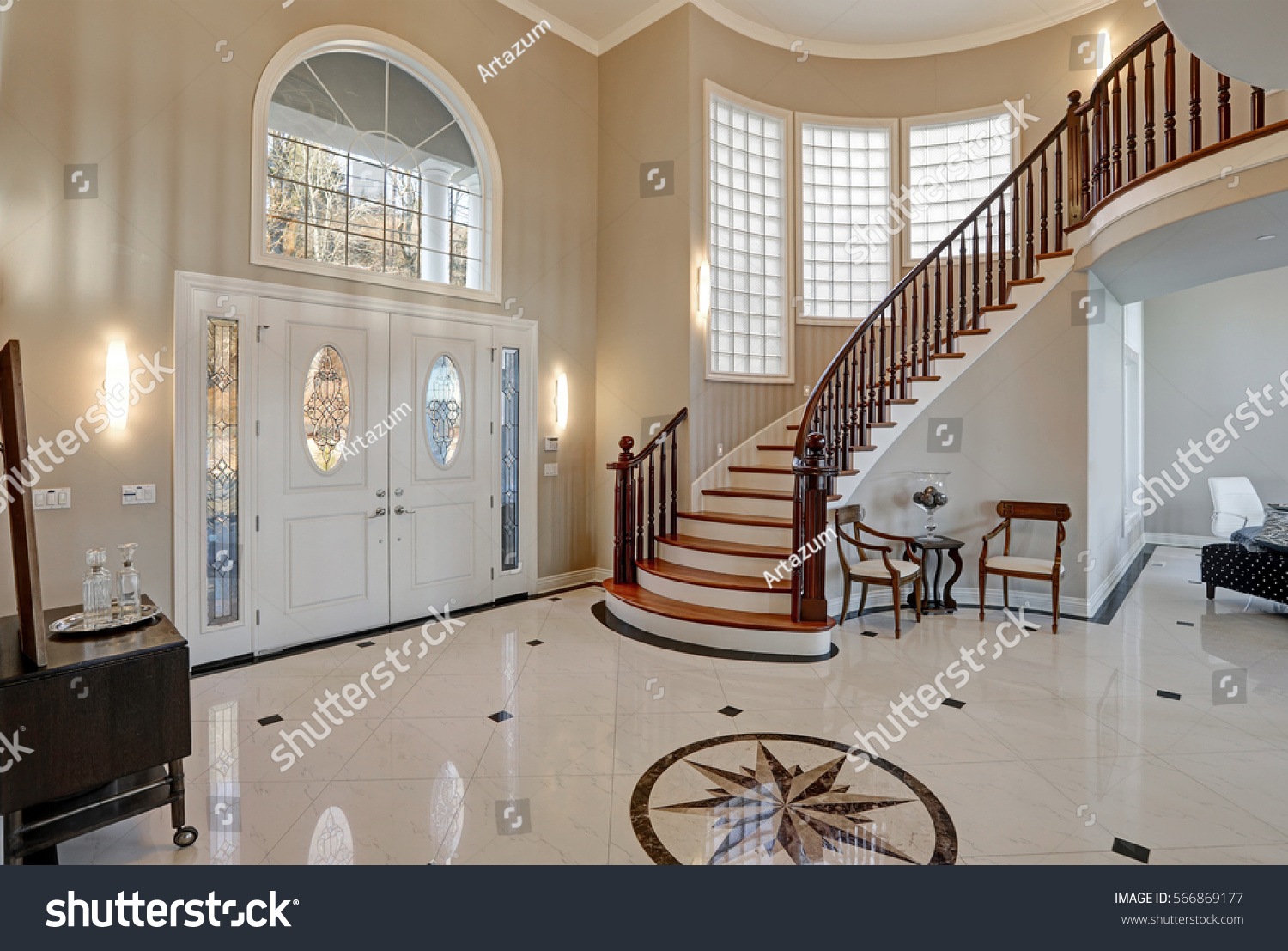 Stunning Two Story Entry Foyer Lots Stock Photo Edit Now 566869177