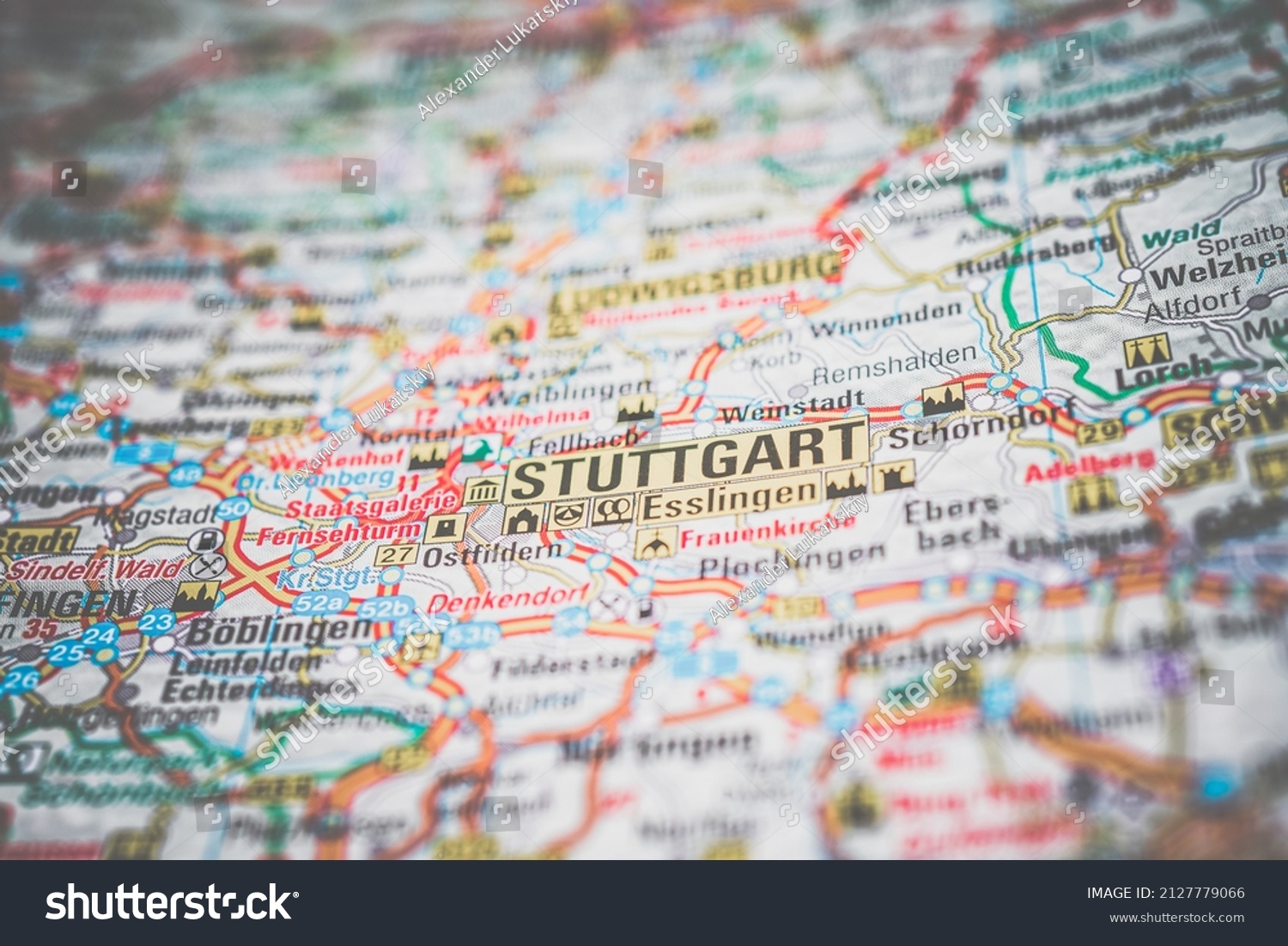 Stuttgart On Europe Map Stock Photo 2127779066 | Shutterstock