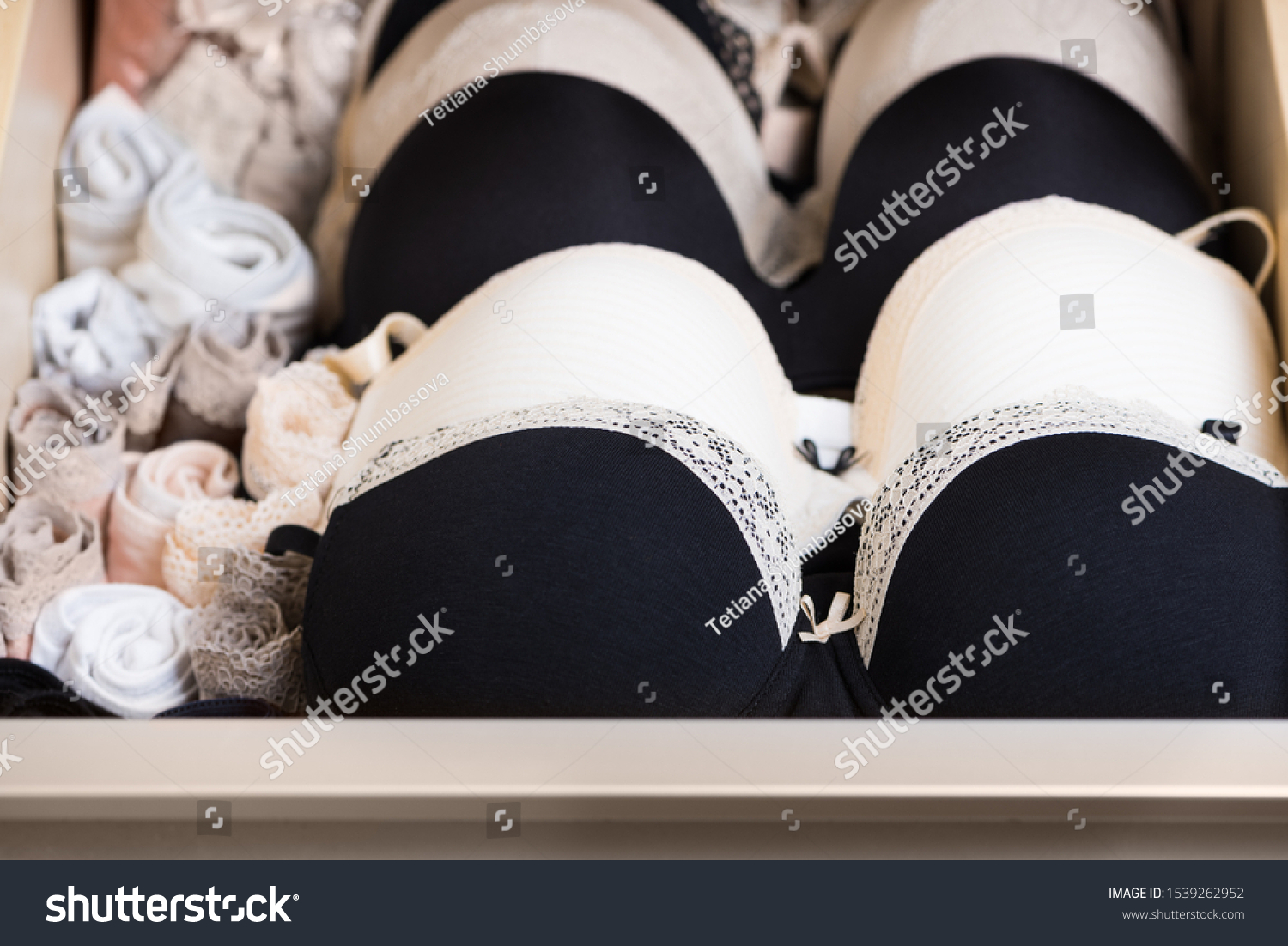 Stylish Lingerie Set Female Underwear Drawers Stock Photo 1539262952