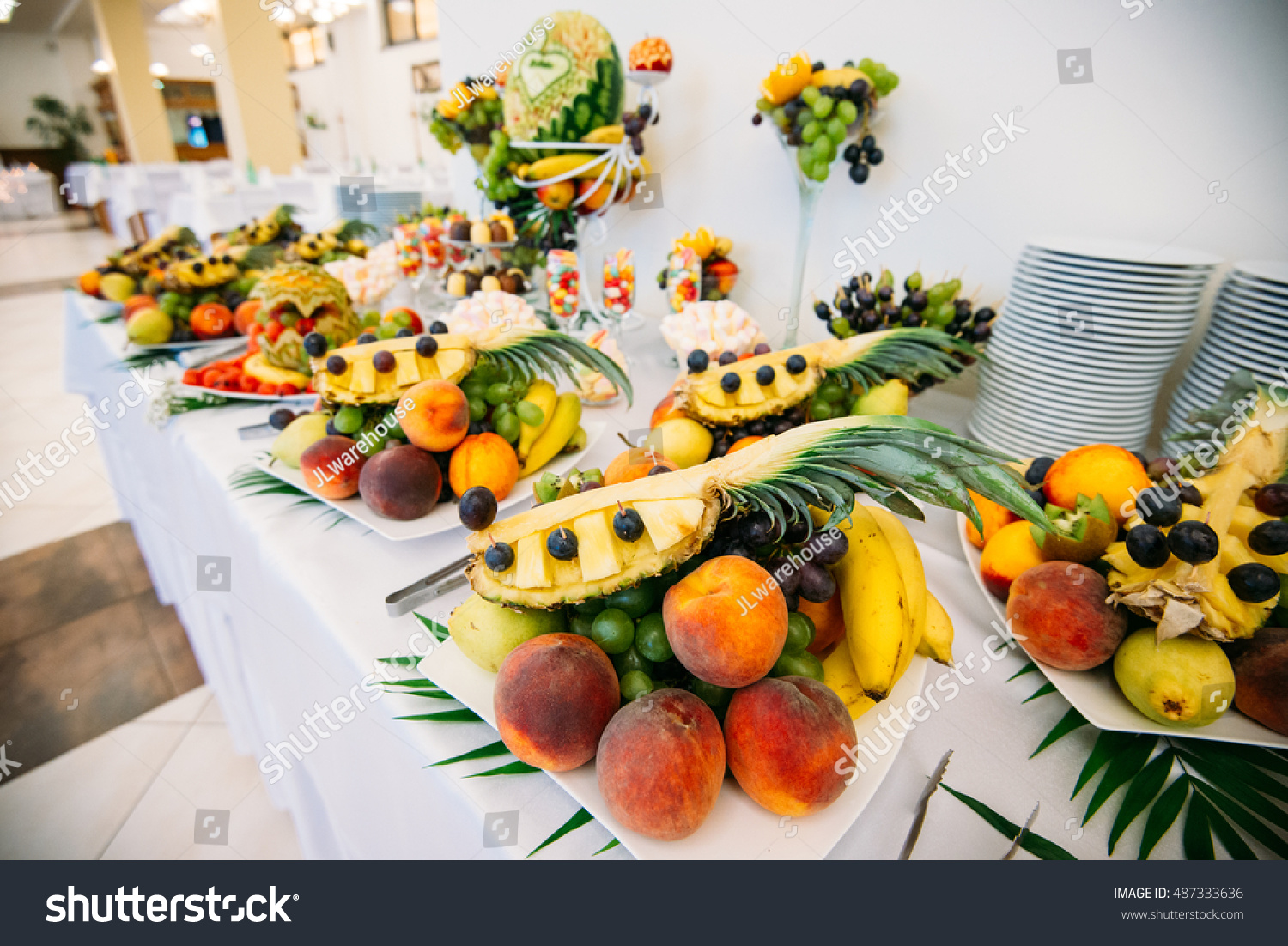 Stylish Luxury Catering Party Decor Table Royalty Free Stock Image