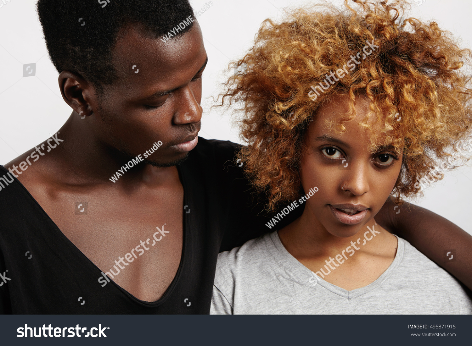Stylish Portrait Young Afroamerican Couple On Stock Photo (Edit Now ...