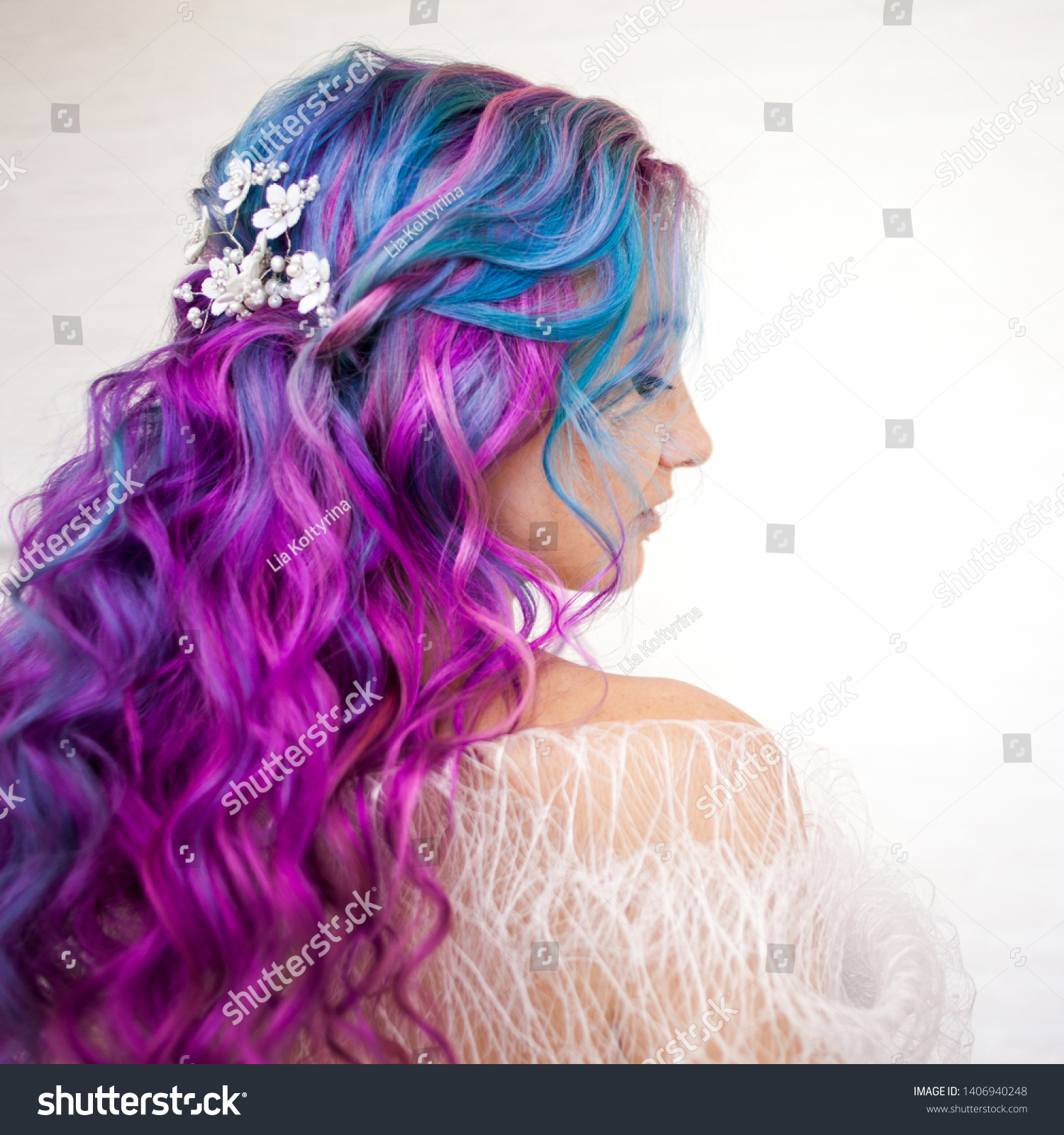 Stylish Trendy Hairstyle Curly Blonde Hair Stock Photo Edit Now