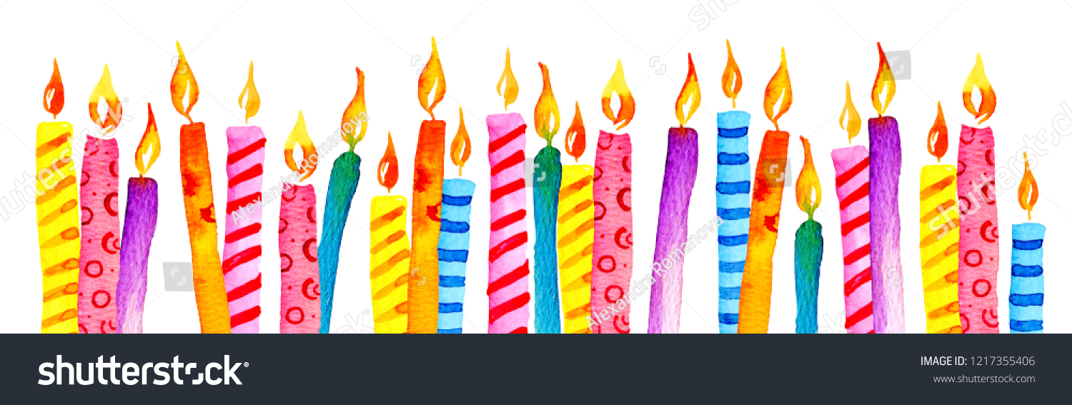 2,645 Birthday Candles Watercolor Stock Illustrations, Images & Vectors ...