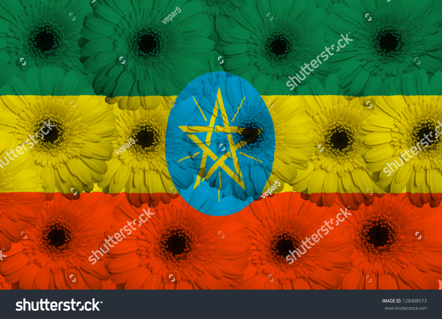 Stylized National Flag Ethiopia Gerbera Daisy Stock Photo Edit Now