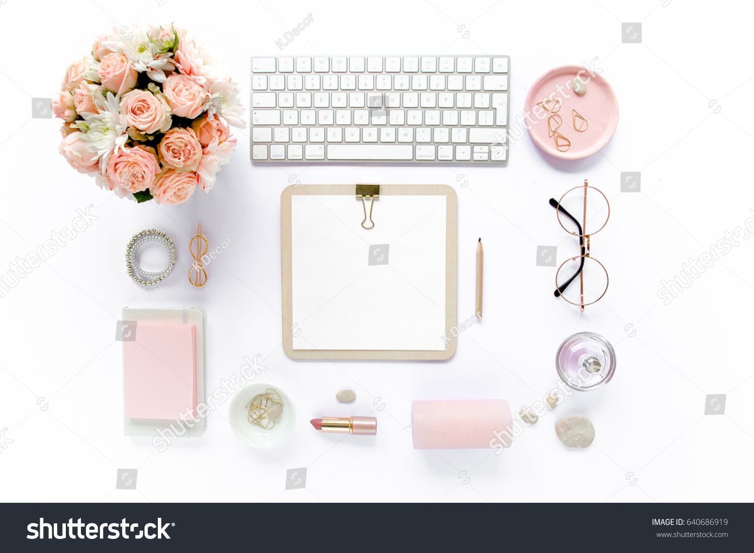 Stylized Womens Desk Office Desk Workspace Stock Photo Edit Now