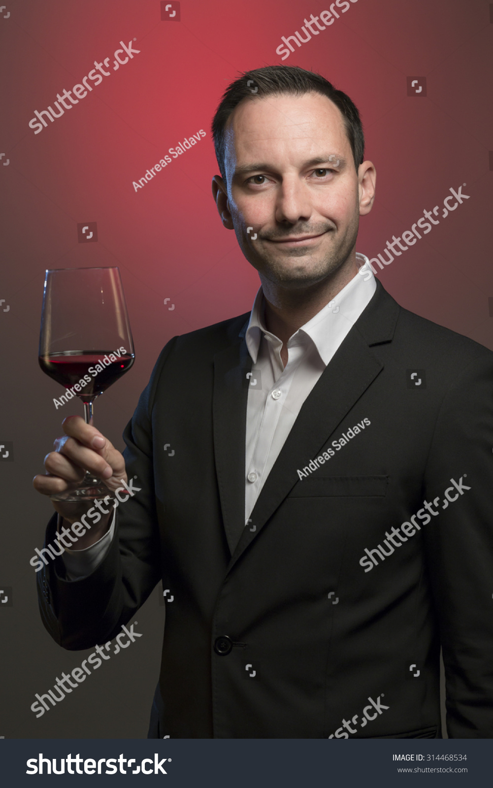 Suave Man Jacket Tasting Red Wine Stock Photo 314468534 - Shutterstock