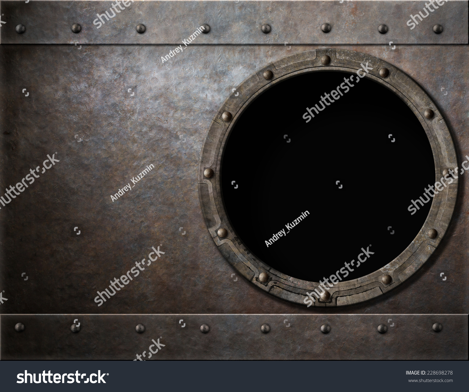 Submarine Battleship Porthole Metal Background Stock Photo 228698278 ...