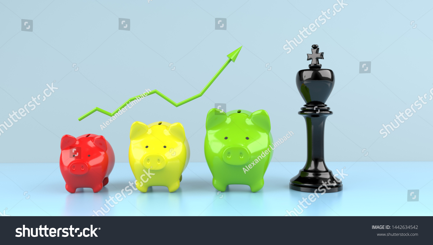 Successful Strategy Investing Money Visualized Piggy Stock Illustration ...