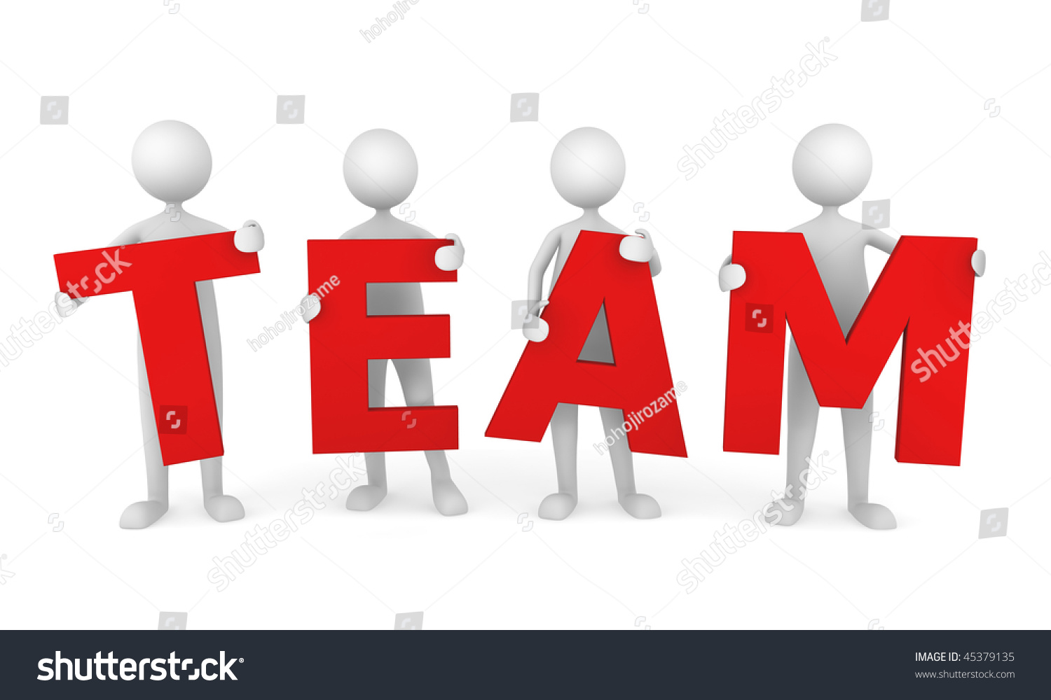 Successful Team. 3d People Working As A Team. Great Concept Depicting ...