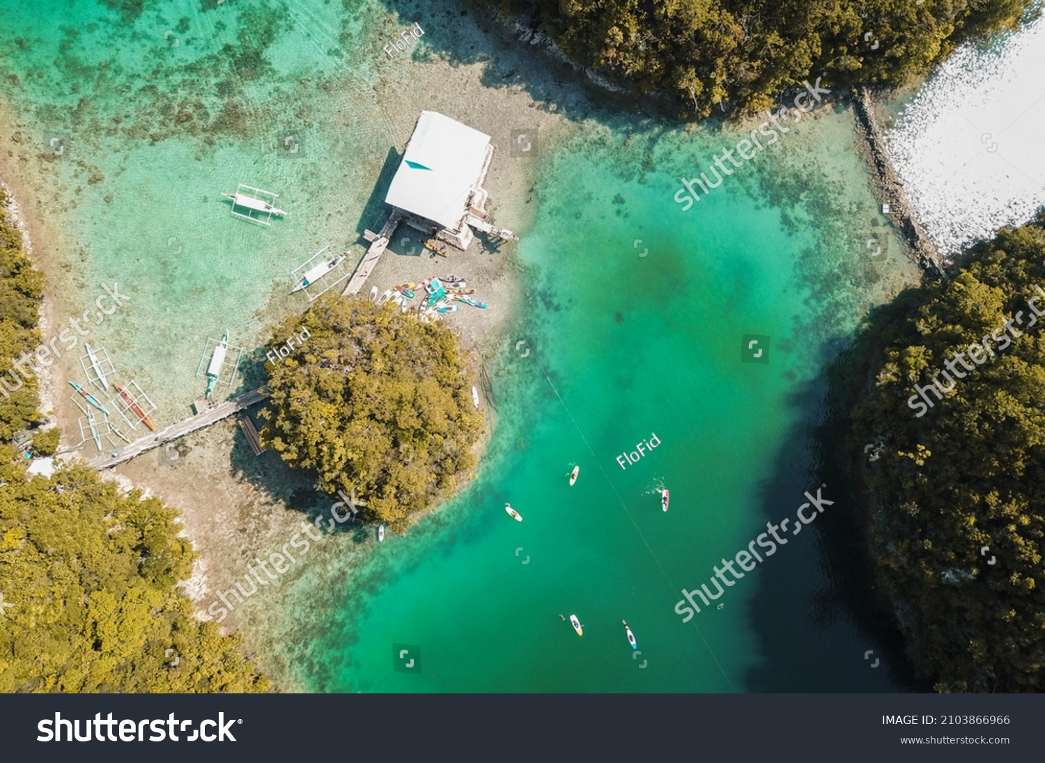 Sugba Blue Lagoon Top View Siargao Stock Photo Edit Now 2103866966