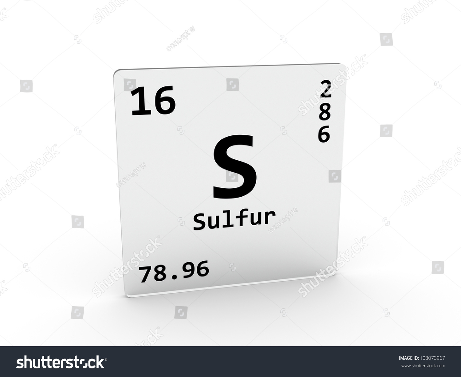 Sulfur Symbol S Element Periodic Table Stock Illustration 108073967