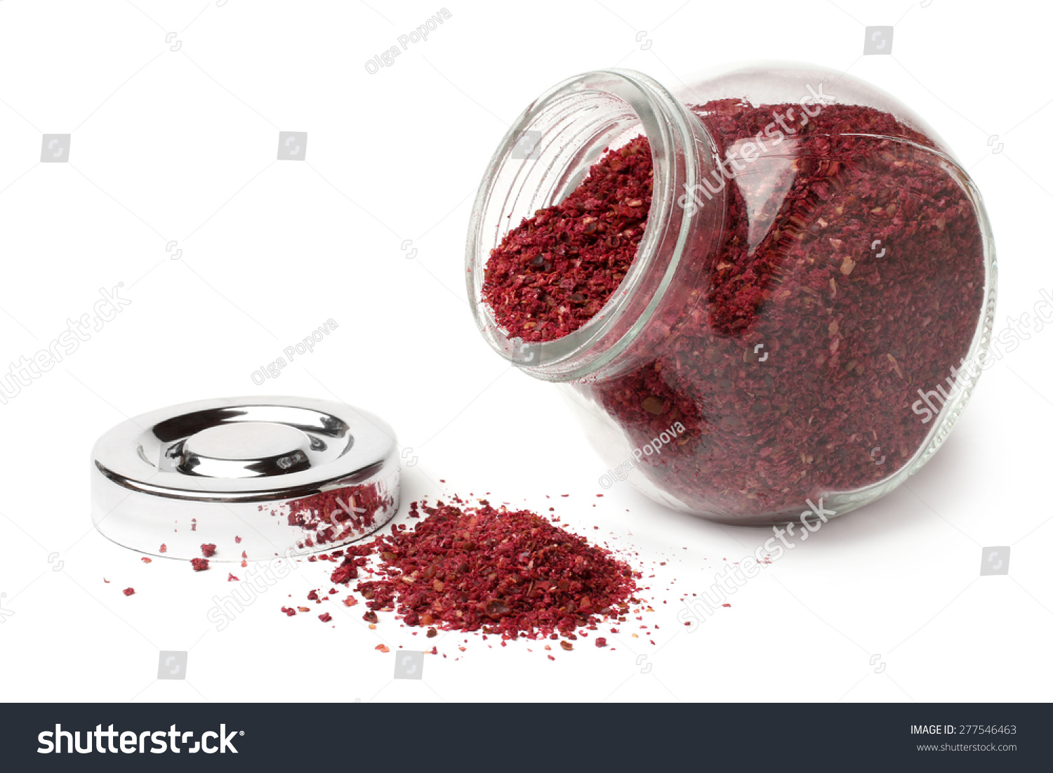 Download Sumac Spice Glass Jar On White Stock Photo Edit Now 277546463 PSD Mockup Templates