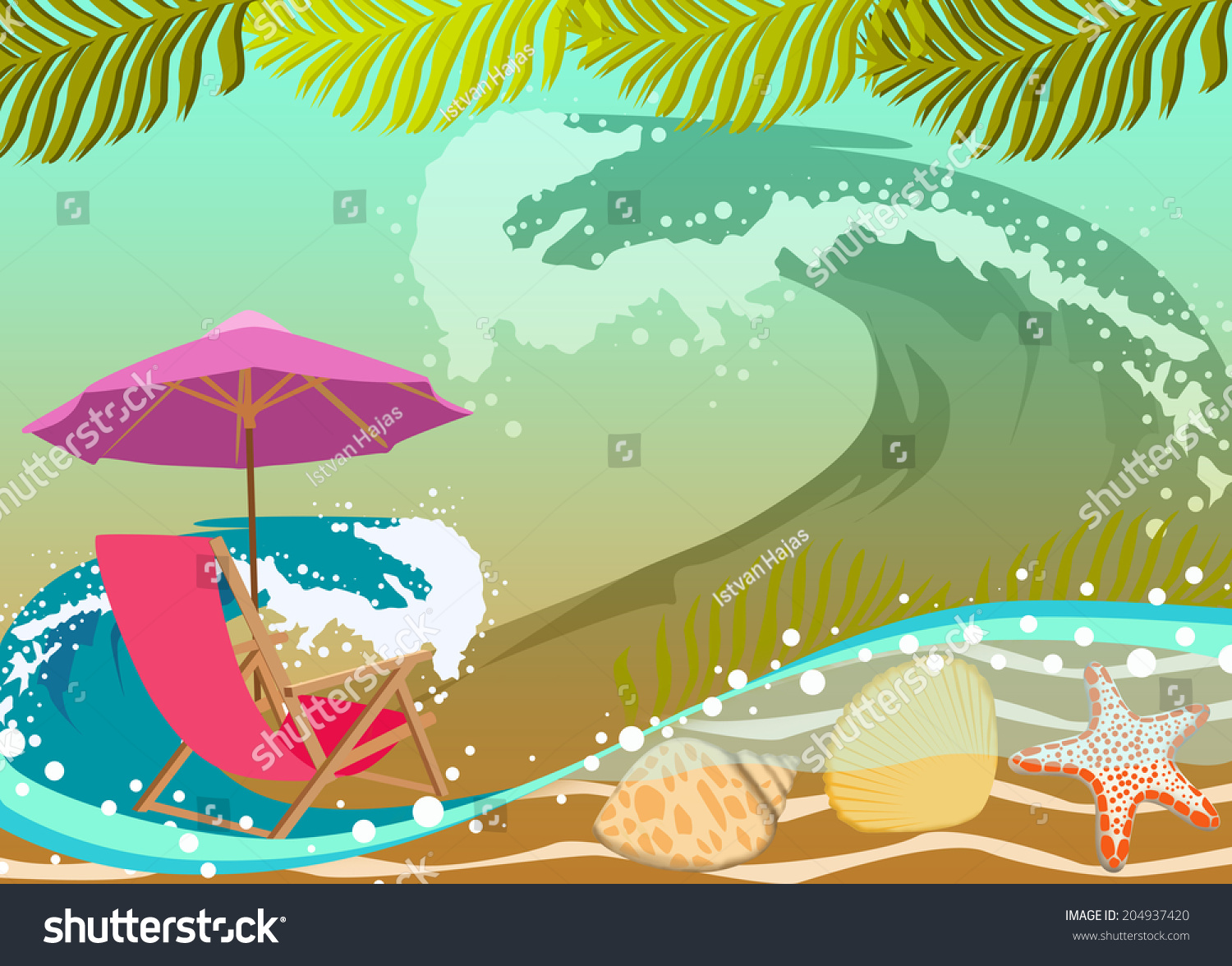 Summer Holiday Travel Advert Poster Flyer Stock Illustration 204937420