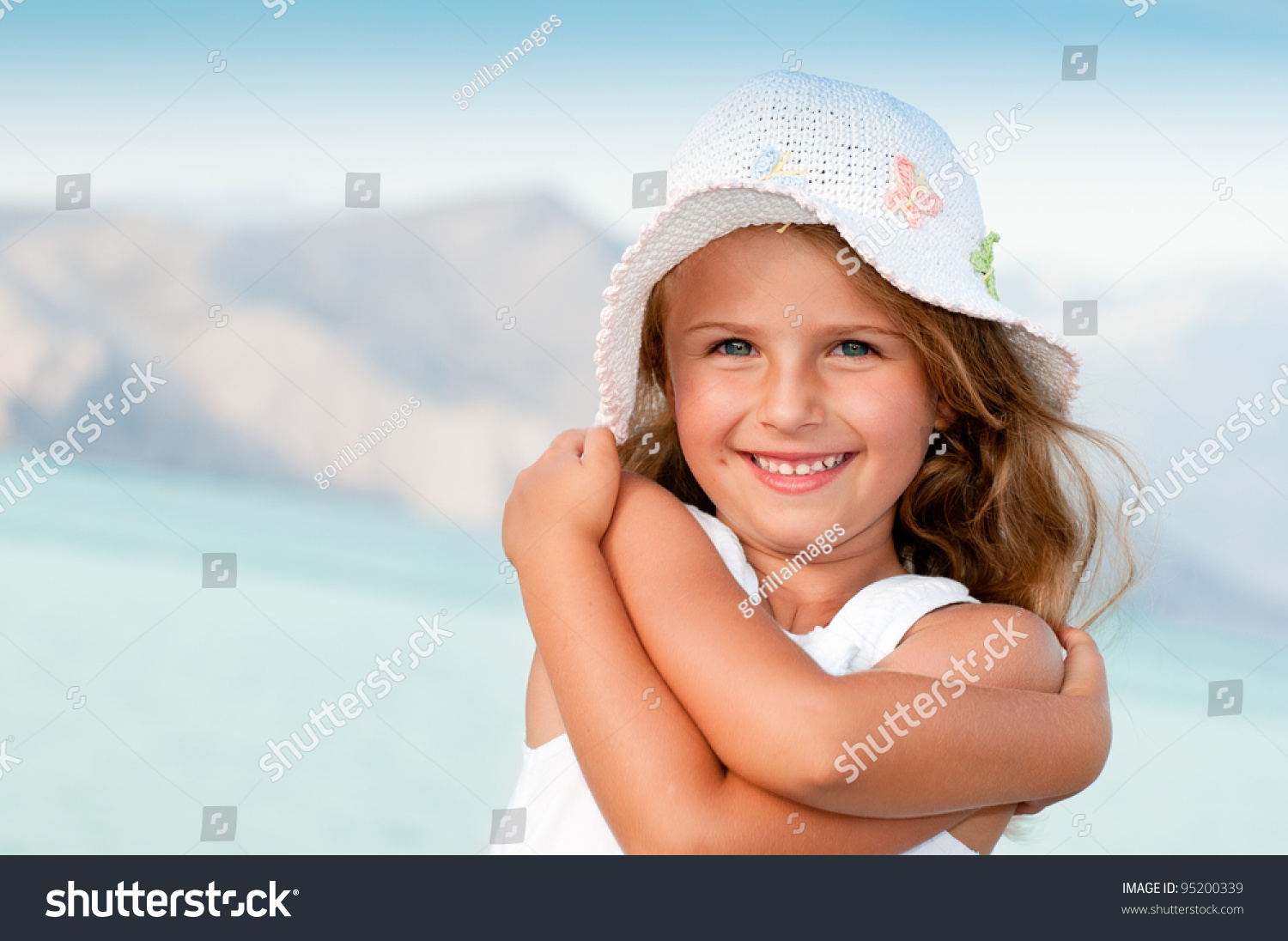 Summer Vacation - Lovely Girl At Beach Resort Stock Photo 95200339 ...